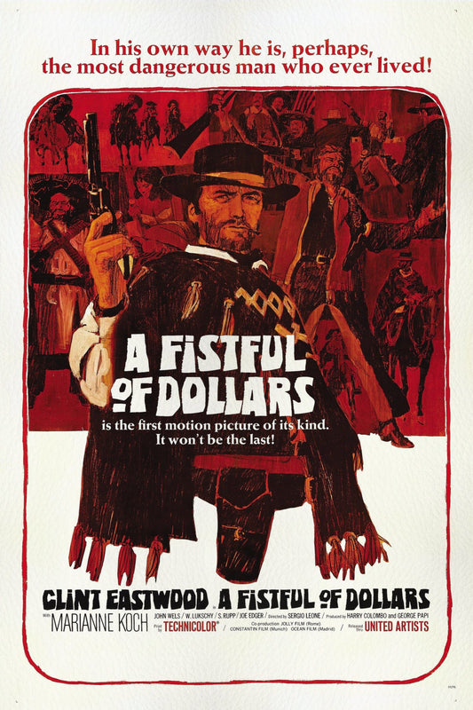 A Fistful of Dollars Poster Framed Canvas Leather Print