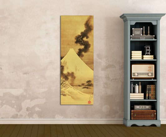 Hokusai Fuji Koryuu-The Dragon of Smoke Escaping from Mt Fuji Leather Print Ambienti