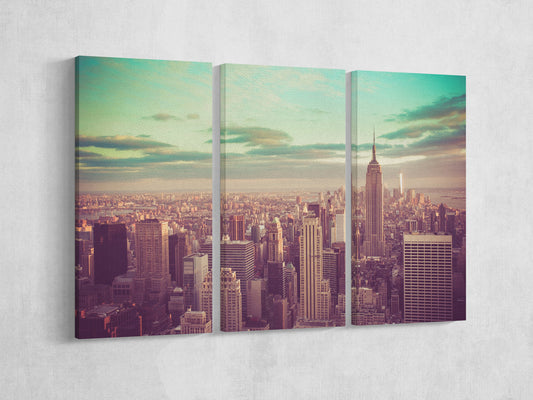 New York City, Manhattan vintage wall art canvas print