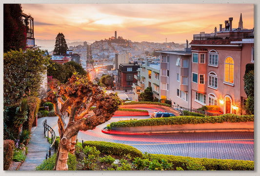 San Francisco Lombard Street Framed Canvas Print