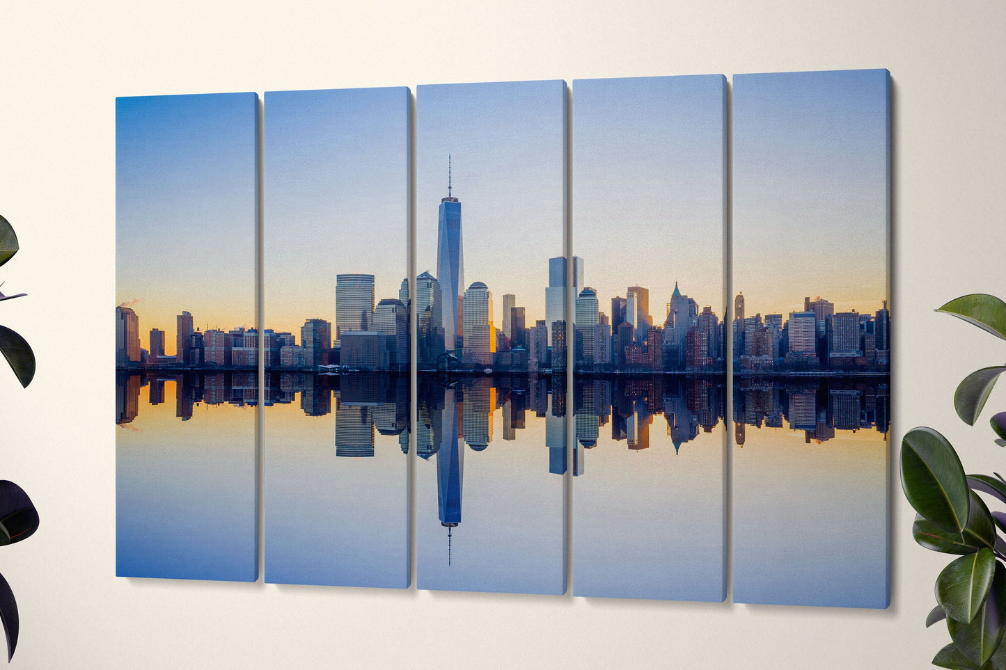 Manhattan NY Skyline PETA Vegan Leather Gallery Wrap Canvas Print