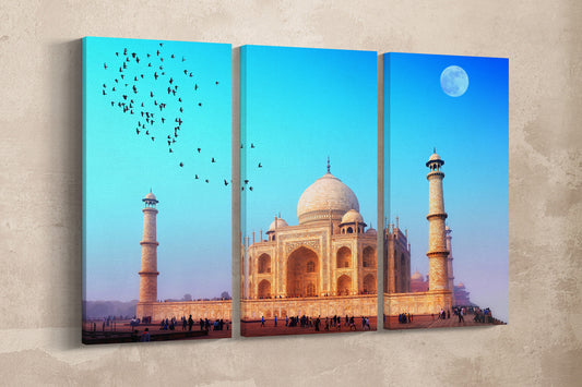 Taj Mahal India Canvas Eco Leather Print, Made in Italy!