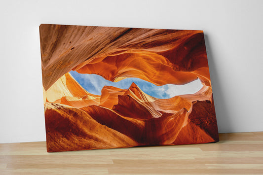 Lower Antelope Canyon framed canvas leather print