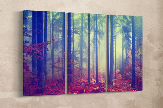 Magic Forest Vintage Filter Canvas Leather Print