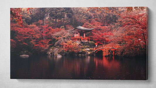 Daigoji Temple Japan in autumn canvas wall art eco leather print 3D