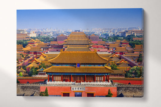 Forbidden City, Beijing, China Canvas Eco Leather Print, Made in Italy!