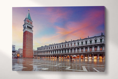 San Marco square Venice Venezia Italy Canvas Eco Leather Print, Made in Italy!