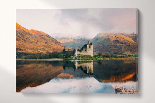 Kilchurn Castle, Lago Awe Scotland Canvas Eco Leather Print single panel