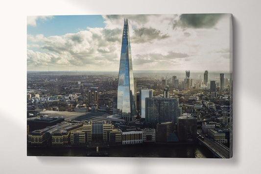 London The Shard Skyline Wall Art Home Decor Canvas Eco Leather Print
