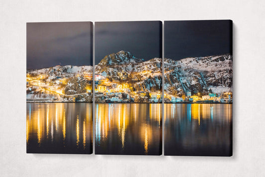 St. John's, Newfoundland and Labrador Canada Wall Art Canvas Eco Leather Print 3 Panels
