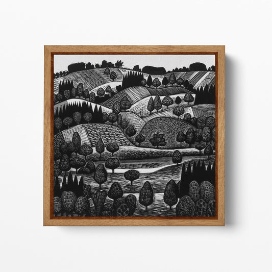 Black And White Drawing Eesti Maastik Eelma Herald Canvas Wall Art Eco Leather Print Wood Frame
