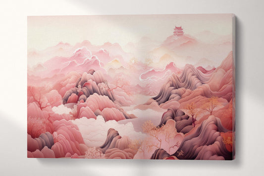 Whispers of the Pink Mountains Canvas Wall Art Eco Leather Print