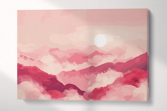 Crimson Dreams Over Rolling Hills Wall Decor Eco Leather Print Single Panel