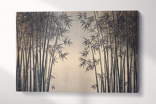 Japanese Bamboo Grove Canvas Wall Art Eco Leather Print Single Panel