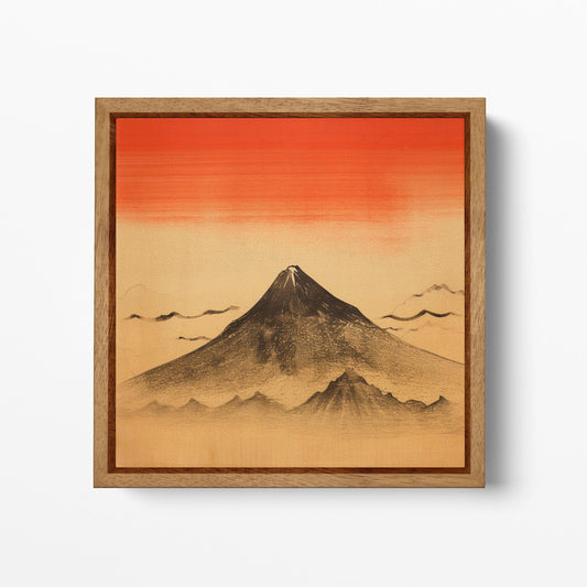 Sacred Silence Fuji at Dawn Japan Wall Art Canvas Eco Leather Print Wood Frame