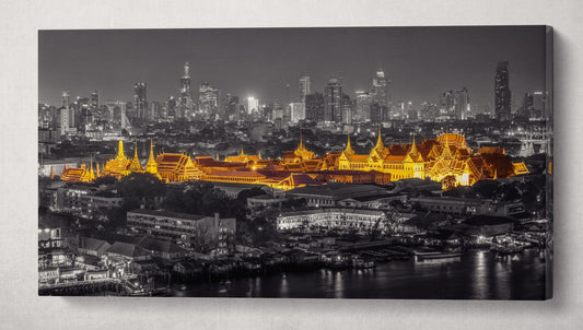 Bangkok ancient architecture artwork wall art framed eco leather canvas print wall 3D