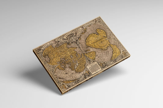 1531 Oronce Finé Vintage Map Of The World Wall Art Canvas Eco Leather Print Levitating