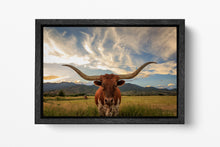 Laden Sie das Bild in den Galerie-Viewer, Texas longhorn cow wall art vivid colors print