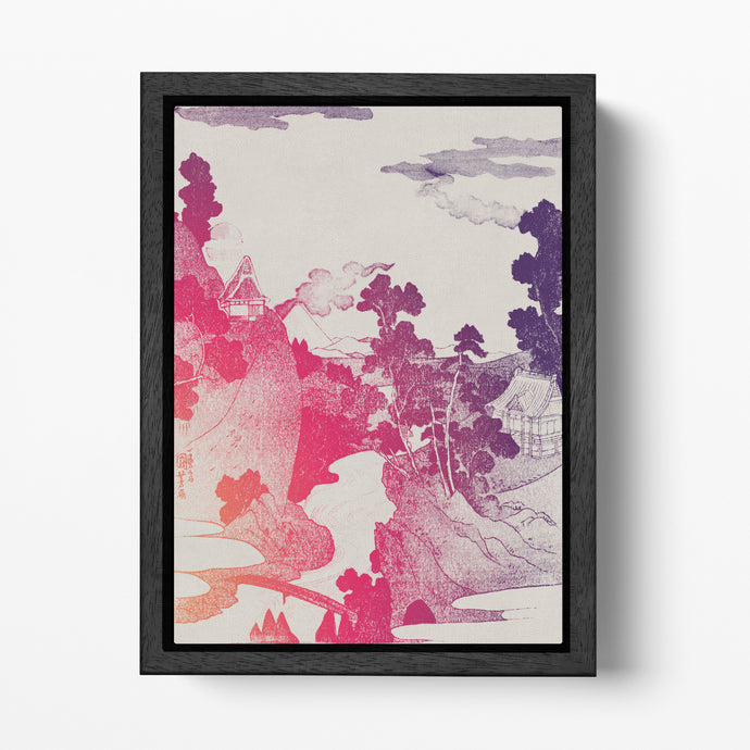 Fuji no Yukei by Utagawa Kuniyoshi Pink Tones Canvas Leather Print