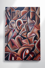Carica l&#39;immagine nel visualizzatore di Gallery, Cubism Artwork Framed Canvas Eco Leather Print Made in Italy