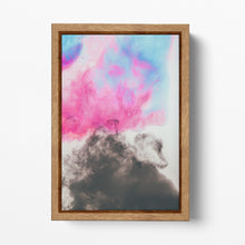 Laden Sie das Bild in den Galerie-Viewer, Abstract watercolor artwork canvas eco leather print wood frame
