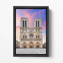 Load image into Gallery viewer, Notre Dame black frame canvas print