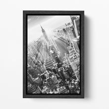 Charger l&#39;image dans la galerie, Empire State Building black frame black and white canvas wall art