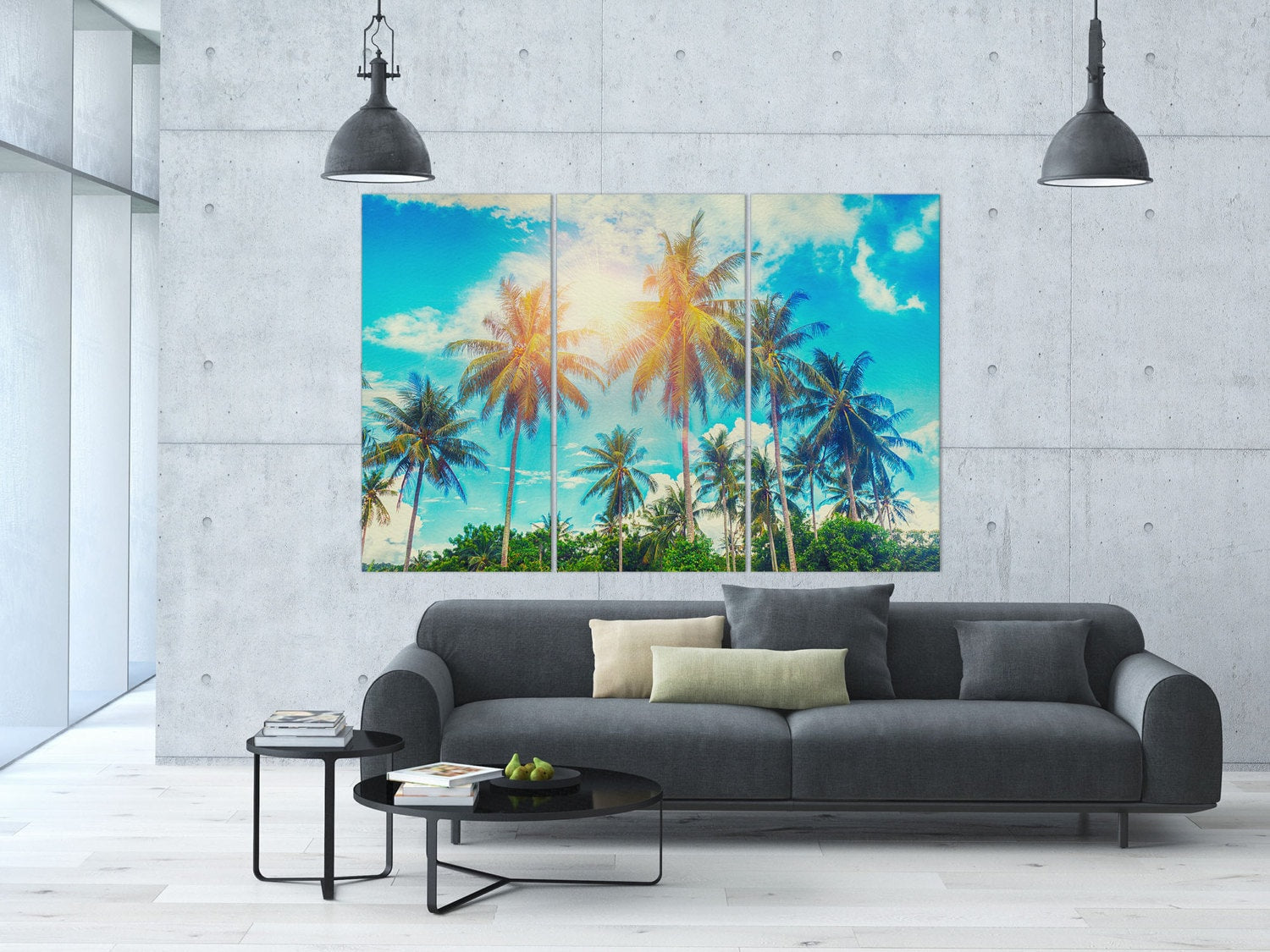 Palm trees home art canvas print
