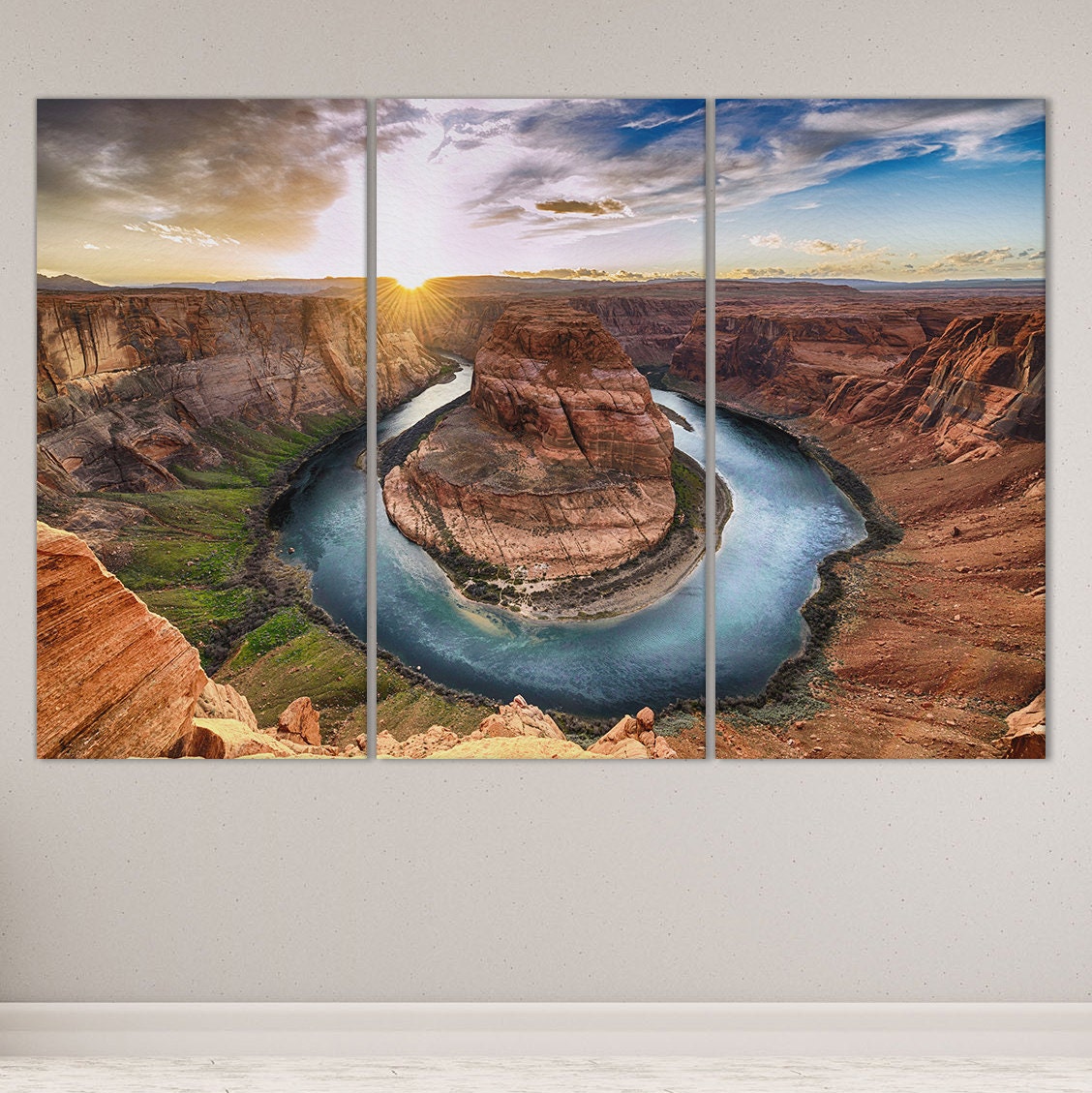 Horseshoe Bend Grand Canyon National Park framed canvas leather print
