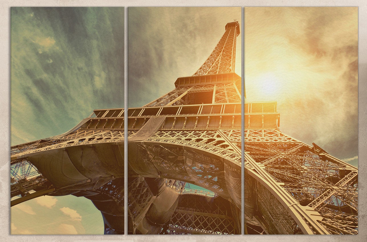 Eiffel Tower wall art canvas 3 panels