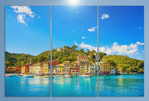 Portofino Genova Liguria Italy Canvas Eco Leather Print, Made in Italy!