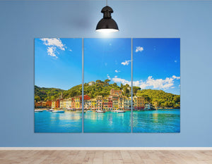 Portofino Genova Liguria Italy Canvas Eco Leather Print, Made in Italy!