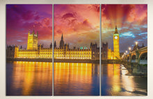 Carica l&#39;immagine nel visualizzatore di Gallery, Westminster Big Ben home decor 3 panels print
