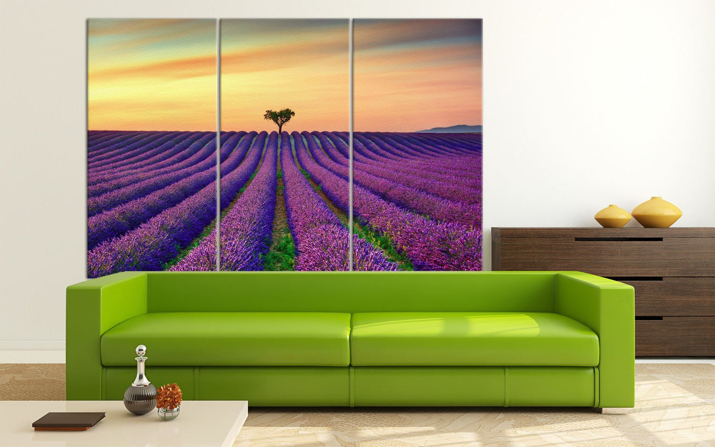 Lavender in Provence, France Framed Canvas Leather Print
