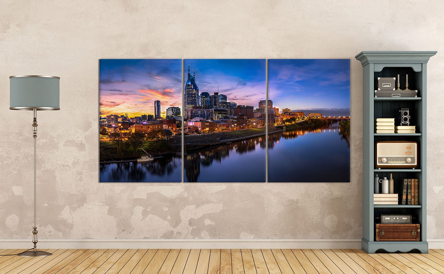 Nashville Skyline 3 panel home art print