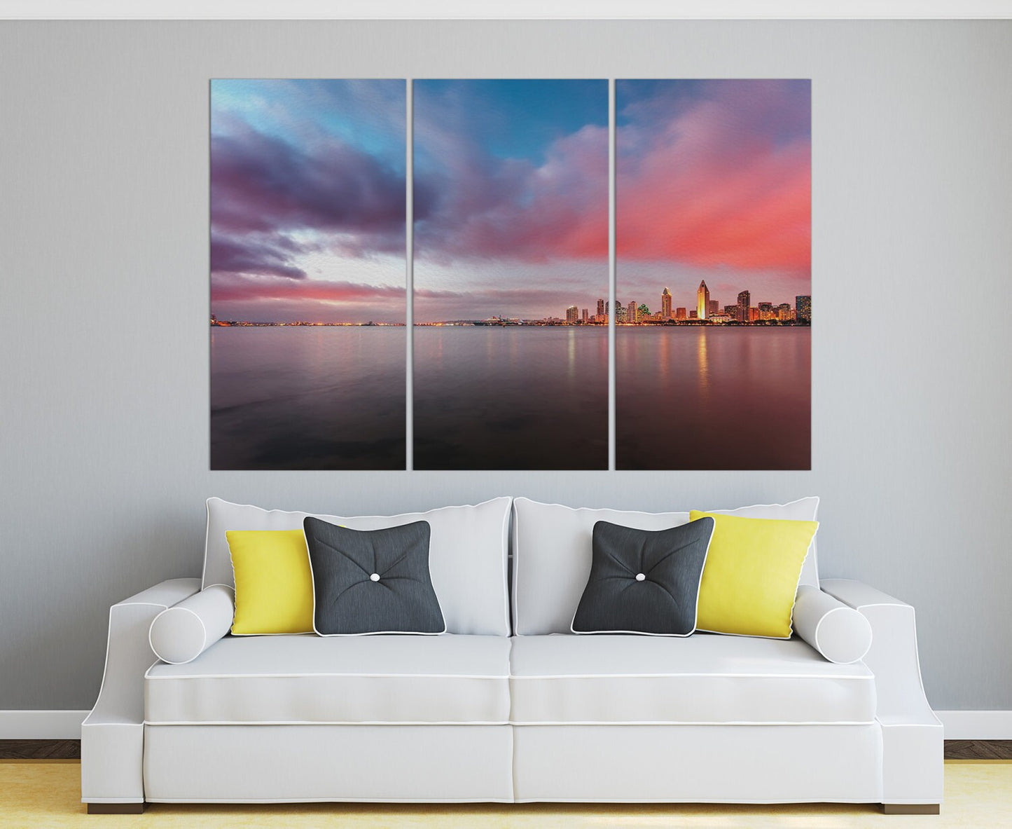 San Diego Eco Leather Wall Art Print US Coastal Skyline
