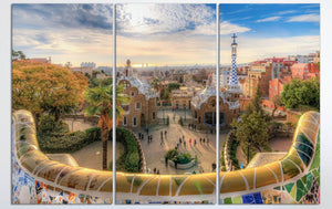 Park Guell wall art home decor canvas print 3 pieces