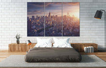Laden Sie das Bild in den Galerie-Viewer, New York City Sunrise Canvas Wall Art 3 Panels Print Home Art