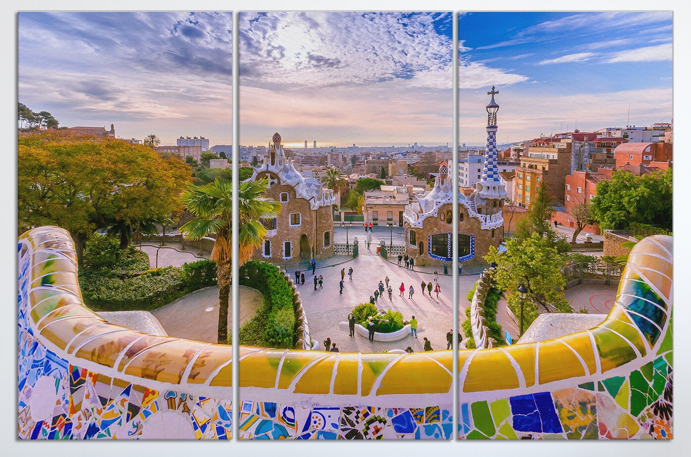 Park Guell wall art home decor canvas print 3 pieces