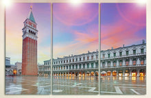 Charger l&#39;image dans la galerie, San Marco square Venice Venezia Italy Canvas Eco Leather Print, Made in Italy!