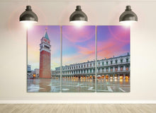 Charger l&#39;image dans la galerie, San Marco square Venice Venezia Italy Canvas Eco Leather Print, Made in Italy!