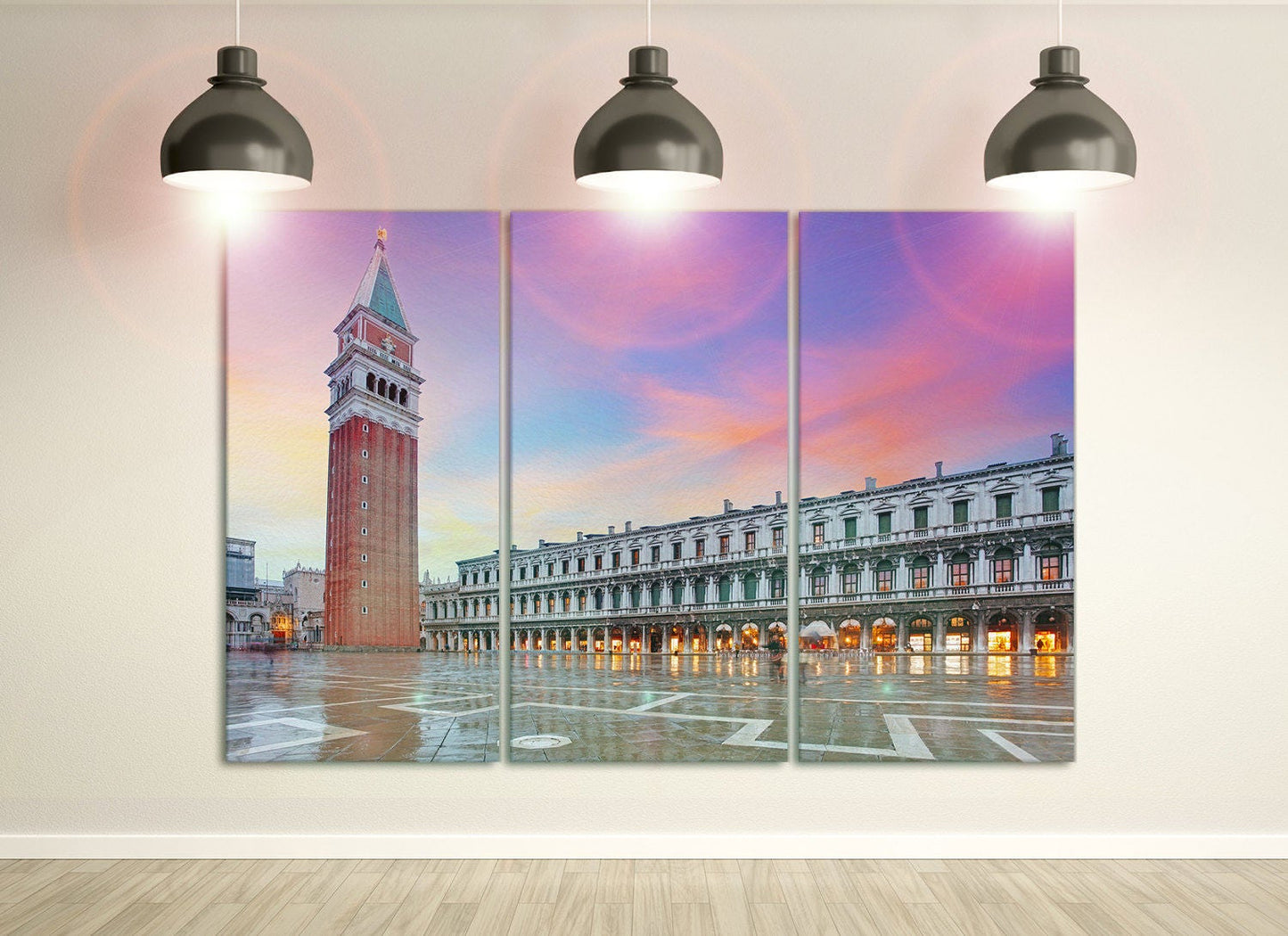 San Marco Square Venice Venezia Italy Canvas Eco Leather Print, Made in Italy!