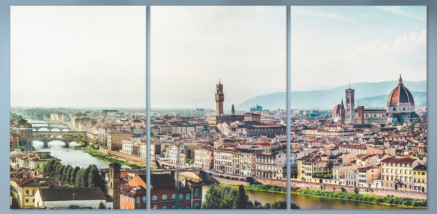 Florence Large Framed Canvas Framed Leather Print