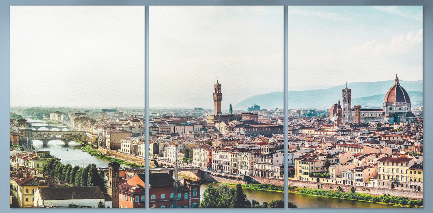 Florence Large Framed Canvas Framed Leather Print