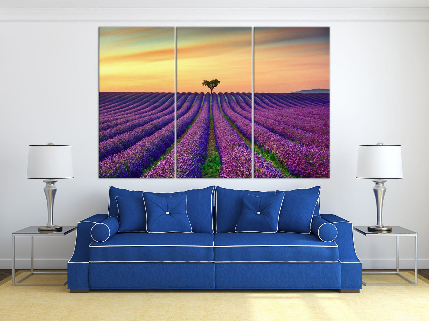 Lavender in Provence, France Framed Canvas Leather Print