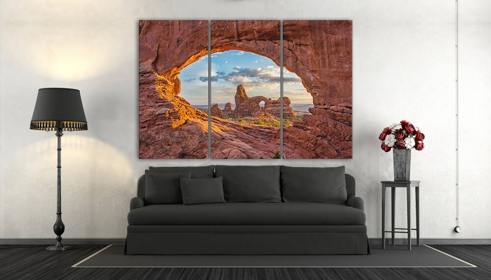Arches National Park in Utah Canvas Eco Leather Print, Made in Italy!