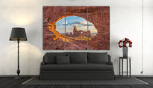 Load image into Gallery viewer, 3 Panel Arches National Park in Utah Framed Canvas Leather Print
