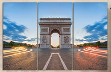 Load image into Gallery viewer, Arc de Triomphe Paris France Wall Art Canvas triptych