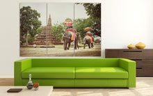 Laden Sie das Bild in den Galerie-Viewer, Ayutthaya, Thailand Walking with Elephants Canvas Eco Leather Print, Made in Italy!