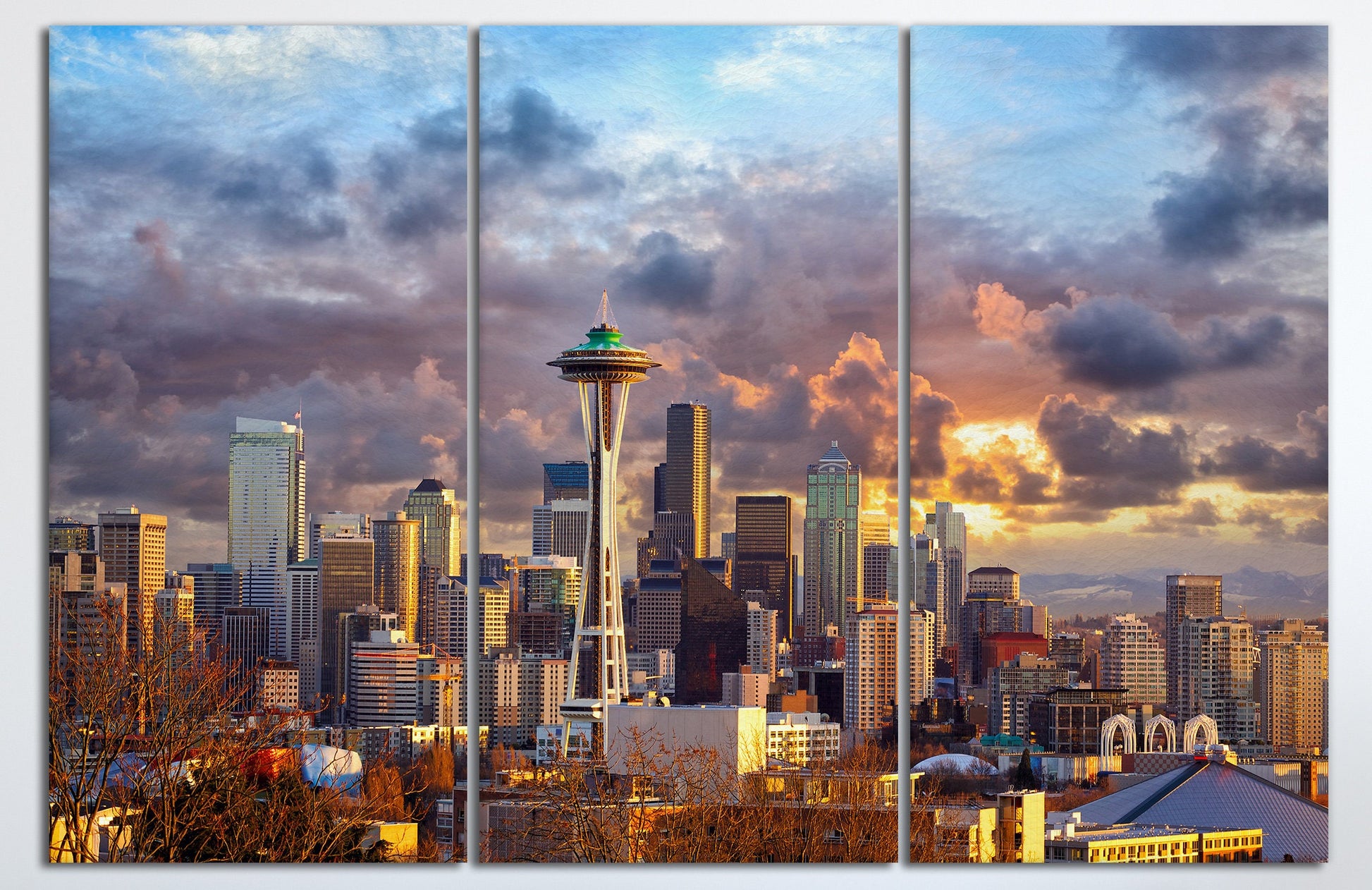 Seattle Skyline at Sunset home art
